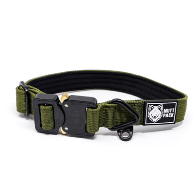 Olive Cobra Buckle Collar by Mutt Pack