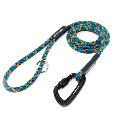 Blue & Orange Climbing Rope Leash with Carabiner by Mutt Pack