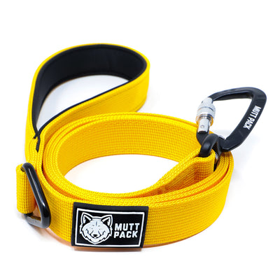 Premium Dog Leash with Carabiner by Mutt Pack_Yellow