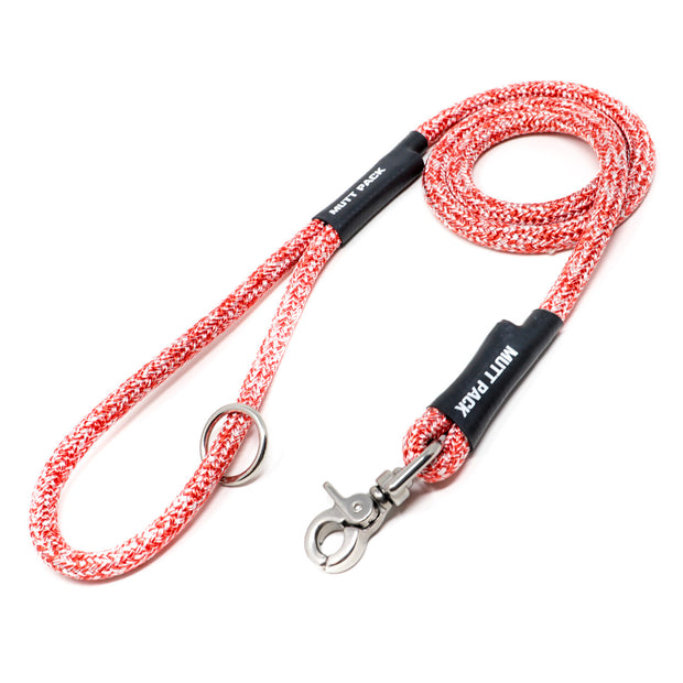 Red & White Recycled Rope Leash (Swivel Clasp)